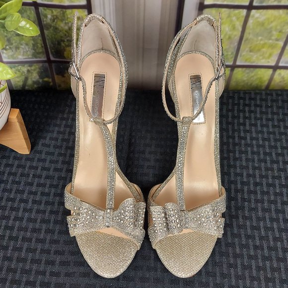 I.N.C. INTERNATIONAL CONCEPTS REESIE RHINESTONE BOW EVENING SANDALS (10) - Picture 6 of 15